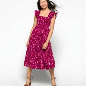 Hill House The Ellie Nap Dress Burgundy Botanical